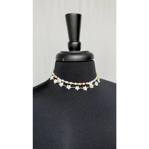 Smiley Pearl & Stone Short Retro Necklace